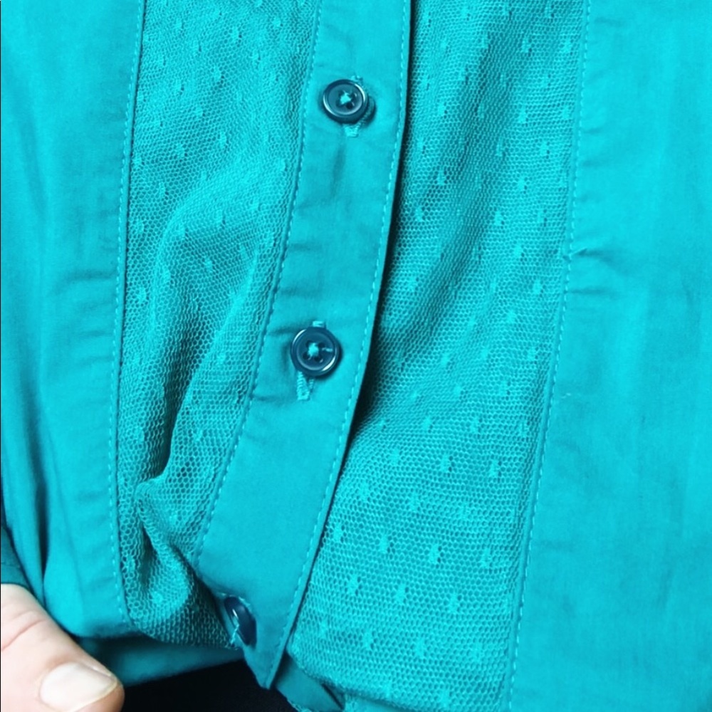 Vintage Teal Blouse - Picture 5 of 11